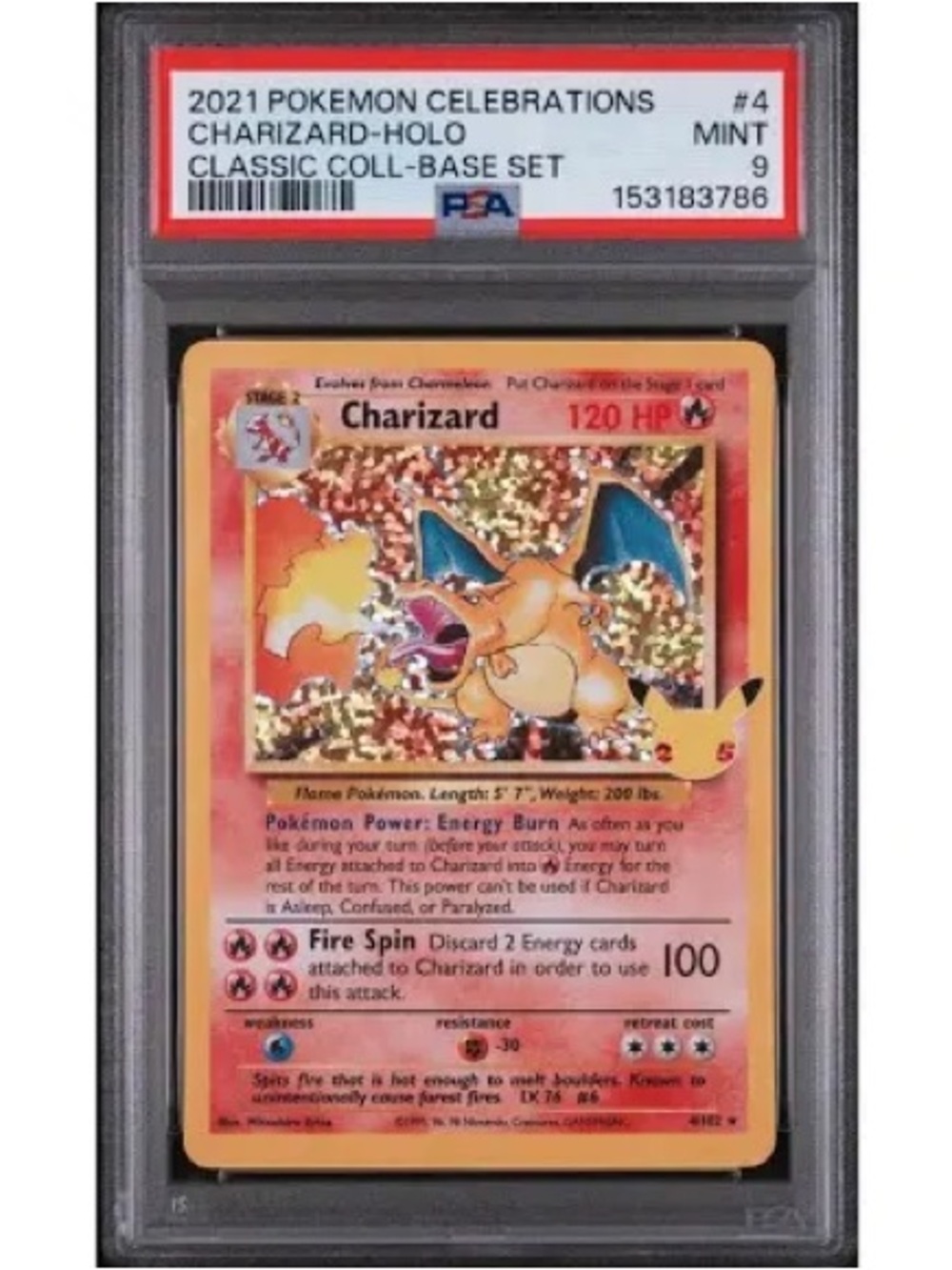 Pokemon Charizard Holo Card - PSA 9